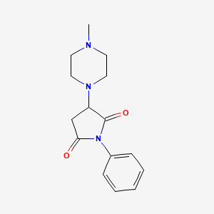 molecular formula C15H19N3O2 B5178324 3-(4-methyl-1-piperazinyl)-1-phenyl-2,5-pyrrolidinedione 