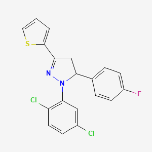 molecular formula C19H13Cl2FN2S B5178342 1-(2,5-dichlorophenyl)-5-(4-fluorophenyl)-3-(2-thienyl)-4,5-dihydro-1H-pyrazole 