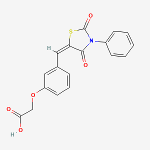 {3-[(2,4-dioxo-3-phenyl-1,3-thiazolidin-5-ylidene)methyl]phenoxy}acetic acid
