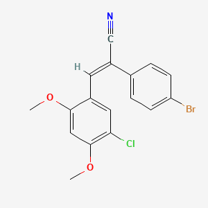 molecular formula C17H13BrClNO2 B5178363 2-(4-bromophenyl)-3-(5-chloro-2,4-dimethoxyphenyl)acrylonitrile 
