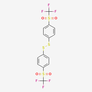 molecular formula C14H8F6O4S4 B5178377 1,1'-dithiobis{4-[(trifluoromethyl)sulfonyl]benzene} CAS No. 17162-46-8