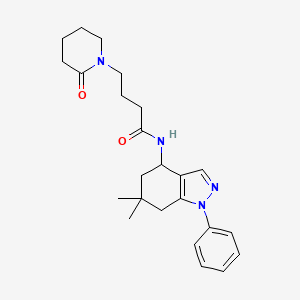 molecular formula C24H32N4O2 B5178385 N-(6,6-dimethyl-1-phenyl-4,5,6,7-tetrahydro-1H-indazol-4-yl)-4-(2-oxo-1-piperidinyl)butanamide 