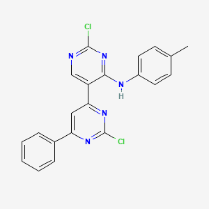 molecular formula C21H15Cl2N5 B5178393 2,2'-dichloro-N-(4-methylphenyl)-6-phenyl-4,5'-bipyrimidin-4'-amine 