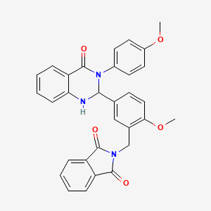 molecular formula C31H25N3O5 B5178407 2-{2-methoxy-5-[3-(4-methoxyphenyl)-4-oxo-1,2,3,4-tetrahydro-2-quinazolinyl]benzyl}-1H-isoindole-1,3(2H)-dione 