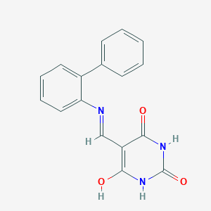 molecular formula C17H13N3O3 B5178423 5-[(2-biphenylylamino)methylene]-2,4,6(1H,3H,5H)-pyrimidinetrione 