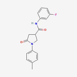 N-(3-fluorophenyl)-1-(4-methylphenyl)-5-oxo-3-pyrrolidinecarboxamide