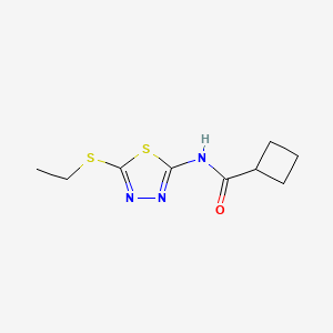 molecular formula C9H13N3OS2 B5178440 N-[5-(ethylthio)-1,3,4-thiadiazol-2-yl]cyclobutanecarboxamide 