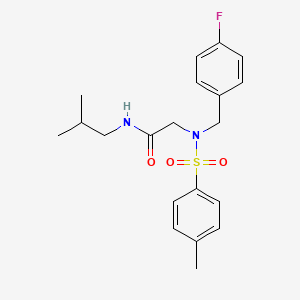 molecular formula C20H25FN2O3S B5178483 N~2~-(4-fluorobenzyl)-N~1~-isobutyl-N~2~-[(4-methylphenyl)sulfonyl]glycinamide 