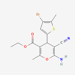 ethyl 6-amino-4-(4-bromo-5-methyl-2-thienyl)-5-cyano-2-methyl-4H-pyran-3-carboxylate