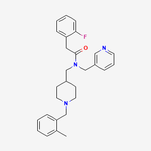 molecular formula C28H32FN3O B5178509 2-(2-fluorophenyl)-N-{[1-(2-methylbenzyl)-4-piperidinyl]methyl}-N-(3-pyridinylmethyl)acetamide 