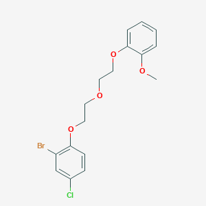 molecular formula C17H18BrClO4 B5178530 2-bromo-4-chloro-1-{2-[2-(2-methoxyphenoxy)ethoxy]ethoxy}benzene 