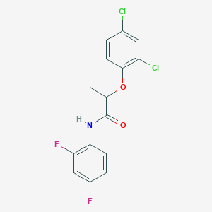 molecular formula C15H11Cl2F2NO2 B5178556 2-(2,4-dichlorophenoxy)-N-(2,4-difluorophenyl)propanamide 