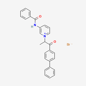 molecular formula C27H23BrN2O2 B5178572 3-(benzoylamino)-1-[2-(4-biphenylyl)-1-methyl-2-oxoethyl]pyridinium bromide 