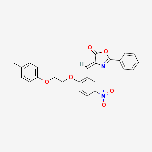 molecular formula C25H20N2O6 B5178581 4-{2-[2-(4-methylphenoxy)ethoxy]-5-nitrobenzylidene}-2-phenyl-1,3-oxazol-5(4H)-one 