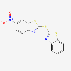 molecular formula C14H7N3O2S3 B5178592 2-(1,3-benzothiazol-2-ylthio)-6-nitro-1,3-benzothiazole 