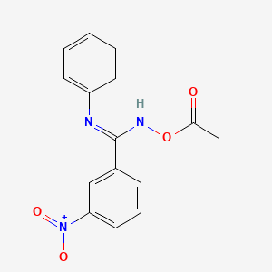 molecular formula C15H13N3O4 B5178601 N'-(acetyloxy)-3-nitro-N-phenylbenzenecarboximidamide 