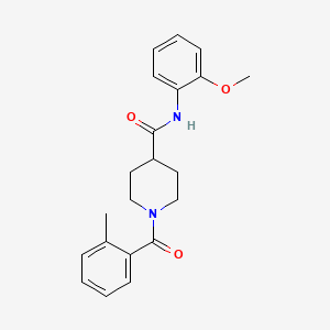 molecular formula C21H24N2O3 B5178611 N-(2-methoxyphenyl)-1-(2-methylbenzoyl)-4-piperidinecarboxamide 