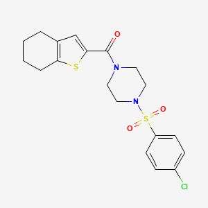 molecular formula C19H21ClN2O3S2 B5178634 1-[(4-chlorophenyl)sulfonyl]-4-(4,5,6,7-tetrahydro-1-benzothien-2-ylcarbonyl)piperazine 
