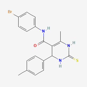 molecular formula C19H18BrN3OS B5178640 N-(4-bromophenyl)-6-methyl-4-(4-methylphenyl)-2-thioxo-1,2,3,4-tetrahydro-5-pyrimidinecarboxamide 