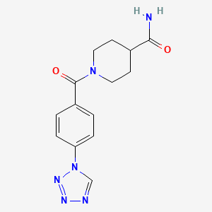 molecular formula C14H16N6O2 B5178655 1-[4-(1H-tetrazol-1-yl)benzoyl]-4-piperidinecarboxamide 