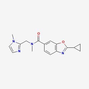 molecular formula C17H18N4O2 B5178697 2-cyclopropyl-N-methyl-N-[(1-methyl-1H-imidazol-2-yl)methyl]-1,3-benzoxazole-6-carboxamide 