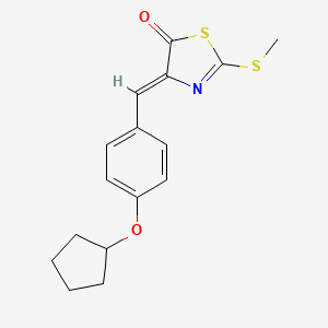 molecular formula C16H17NO2S2 B5178711 4-[4-(cyclopentyloxy)benzylidene]-2-(methylthio)-1,3-thiazol-5(4H)-one 