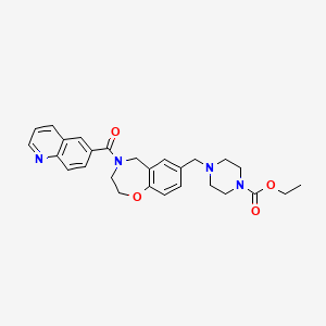 ethyl 4-{[4-(6-quinolinylcarbonyl)-2,3,4,5-tetrahydro-1,4-benzoxazepin-7-yl]methyl}-1-piperazinecarboxylate