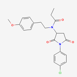 N-[1-(4-chlorophenyl)-2,5-dioxo-3-pyrrolidinyl]-N-[2-(4-methoxyphenyl)ethyl]propanamide