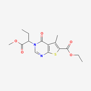 molecular formula C15H18N2O5S B5178737 ethyl 3-[1-(methoxycarbonyl)propyl]-5-methyl-4-oxo-3,4-dihydrothieno[2,3-d]pyrimidine-6-carboxylate 