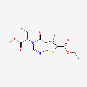 ethyl 3-[1-(methoxycarbonyl)propyl]-5-methyl-4-oxo-3,4-dihydrothieno[2,3-d]pyrimidine-6-carboxylate