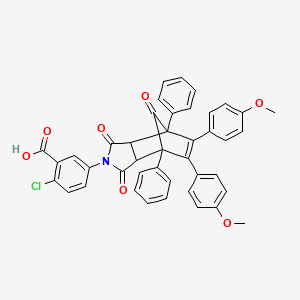 molecular formula C42H30ClNO7 B5178741 5-[8,9-bis(4-methoxyphenyl)-3,5,10-trioxo-1,7-diphenyl-4-azatricyclo[5.2.1.0~2,6~]dec-8-en-4-yl]-2-chlorobenzoic acid 