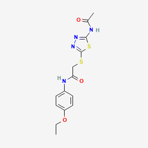 molecular formula C14H16N4O3S2 B5178743 2-{[5-(acetylamino)-1,3,4-thiadiazol-2-yl]thio}-N-(4-ethoxyphenyl)acetamide 