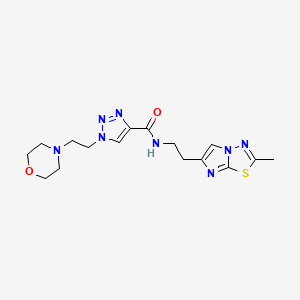 molecular formula C16H22N8O2S B5178770 N-[2-(2-methylimidazo[2,1-b][1,3,4]thiadiazol-6-yl)ethyl]-1-[2-(4-morpholinyl)ethyl]-1H-1,2,3-triazole-4-carboxamide 