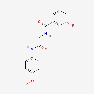 molecular formula C16H15FN2O3 B5178773 3-fluoro-N-{2-[(4-methoxyphenyl)amino]-2-oxoethyl}benzamide 