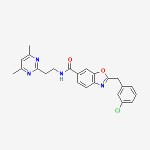 2-(3-chlorobenzyl)-N-[2-(4,6-dimethyl-2-pyrimidinyl)ethyl]-1,3-benzoxazole-6-carboxamide