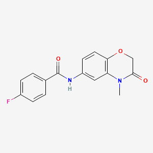 molecular formula C16H13FN2O3 B5178853 4-fluoro-N-(4-methyl-3-oxo-3,4-dihydro-2H-1,4-benzoxazin-6-yl)benzamide 