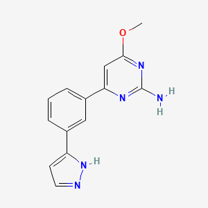 4-methoxy-6-[3-(1H-pyrazol-3-yl)phenyl]-2-pyrimidinamine trifluoroacetate