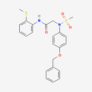 molecular formula C23H24N2O4S2 B5178867 N~2~-[4-(benzyloxy)phenyl]-N~2~-(methylsulfonyl)-N~1~-[2-(methylthio)phenyl]glycinamide 