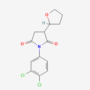 molecular formula C14H13Cl2NO3 B5178882 1-(3,4-dichlorophenyl)-3-(tetrahydro-2-furanyl)-2,5-pyrrolidinedione 