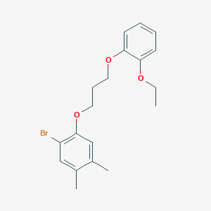 molecular formula C19H23BrO3 B5178889 1-bromo-2-[3-(2-ethoxyphenoxy)propoxy]-4,5-dimethylbenzene CAS No. 6480-21-3