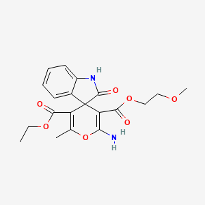 molecular formula C20H22N2O7 B5178905 5'-ethyl 3'-(2-methoxyethyl) 2'-amino-6'-methyl-2-oxo-1,2-dihydrospiro[indole-3,4'-pyran]-3',5'-dicarboxylate 