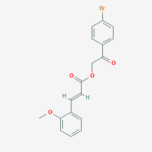 molecular formula C18H15BrO4 B5178939 2-(4-bromophenyl)-2-oxoethyl 3-(2-methoxyphenyl)acrylate 