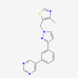 5-(3-{1-[(4-methyl-1,3-thiazol-5-yl)methyl]-1H-pyrazol-3-yl}phenyl)pyrimidine