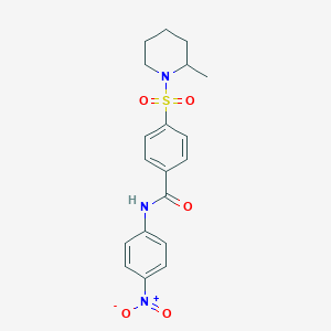 molecular formula C19H21N3O5S B5178963 4-[(2-methyl-1-piperidinyl)sulfonyl]-N-(4-nitrophenyl)benzamide 