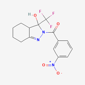 molecular formula C15H14F3N3O4 B5178972 2-(3-nitrobenzoyl)-3-(trifluoromethyl)-3,3a,4,5,6,7-hexahydro-2H-indazol-3-ol 
