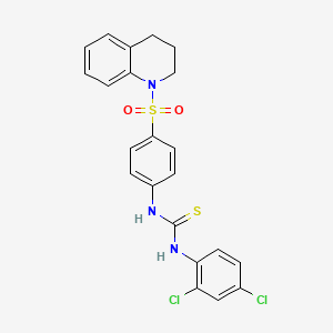 molecular formula C22H19Cl2N3O2S2 B5178973 N-(2,4-dichlorophenyl)-N'-[4-(3,4-dihydro-1(2H)-quinolinylsulfonyl)phenyl]thiourea 