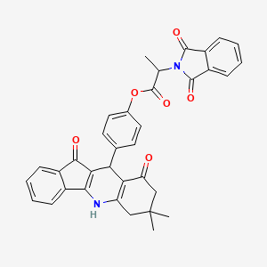 molecular formula C35H28N2O6 B5178979 4-(7,7-dimethyl-9,11-dioxo-6,7,8,9,10,11-hexahydro-5H-indeno[1,2-b]quinolin-10-yl)phenyl 2-(1,3-dioxo-1,3-dihydro-2H-isoindol-2-yl)propanoate 