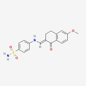 molecular formula C18H18N2O4S B5178997 4-{[(6-methoxy-1-oxo-3,4-dihydro-2(1H)-naphthalenylidene)methyl]amino}benzenesulfonamide 