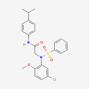 molecular formula C24H25ClN2O4S B5179004 N~2~-(5-chloro-2-methoxyphenyl)-N~1~-(4-isopropylphenyl)-N~2~-(phenylsulfonyl)glycinamide 