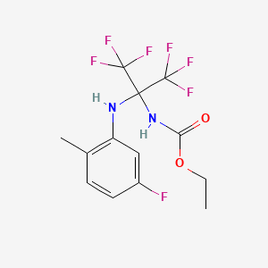 molecular formula C13H13F7N2O2 B5179059 ethyl [2,2,2-trifluoro-1-[(5-fluoro-2-methylphenyl)amino]-1-(trifluoromethyl)ethyl]carbamate 